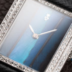 Corum Peacock Feather Dial Factory Diamond Set 18K White Gold Ref. 27218 from 1970s