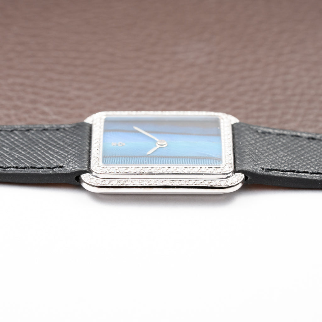 Corum Peacock Feather Dial Factory Diamond Set 18K White Gold Ref. 27218 from 1970s