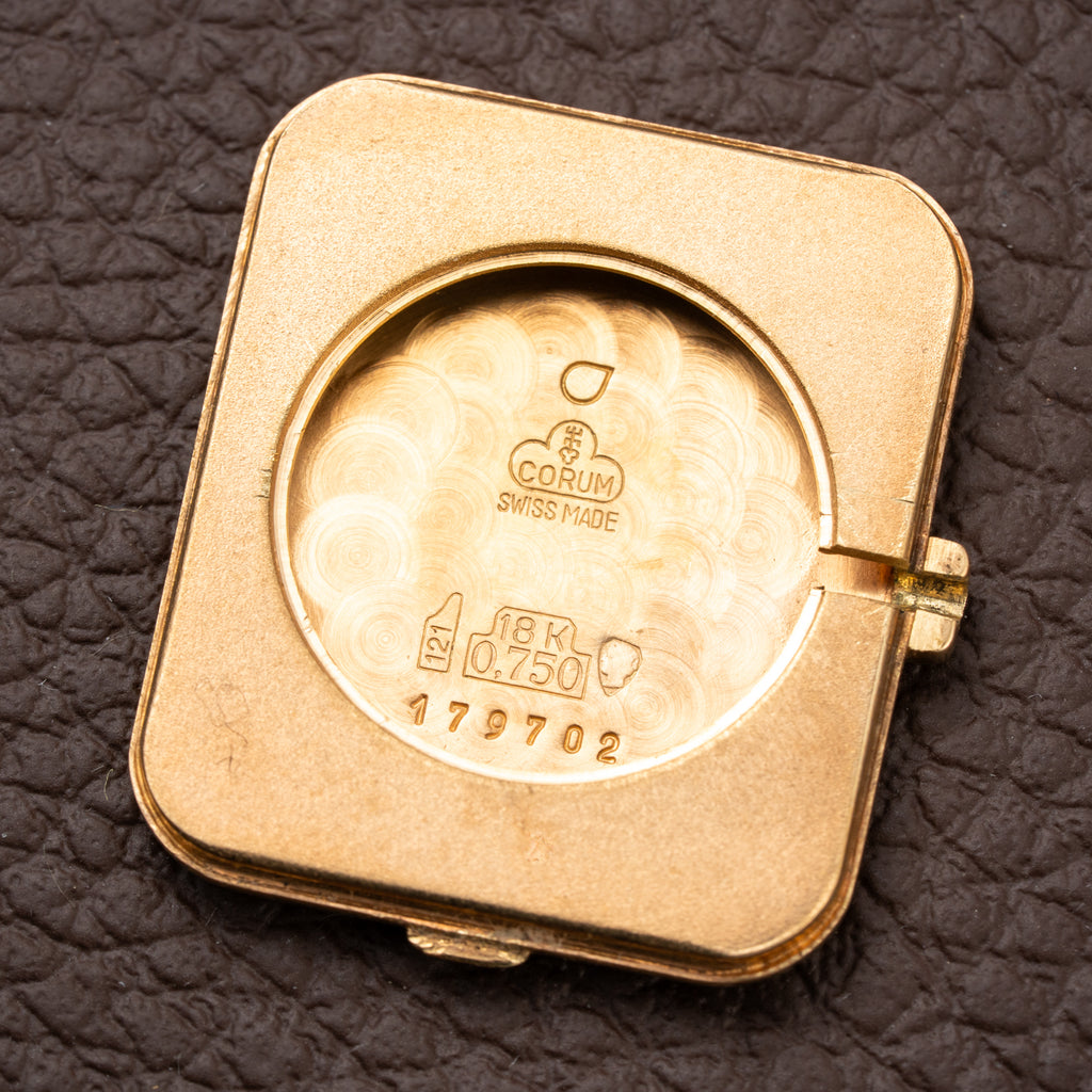 Corum Factory Diamond Pavé 18k Yellow Gold Jumbo Size  Ref. 27118 from 1970s