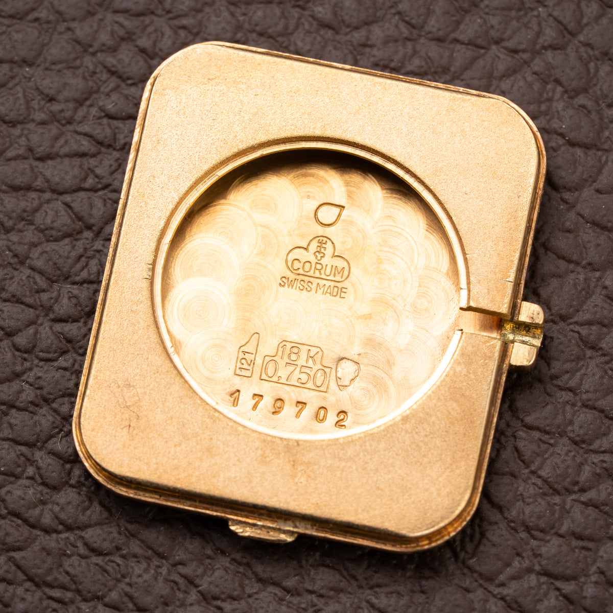 Corum Factory Diamond Pavé 18k Yellow Gold Jumbo Size  Ref. 27118 from 1970s