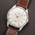 Cyma Chronometré Two Tone Crosshiar Dial Stainless Steel Calibre 216 Ref. 23315 from 1940s