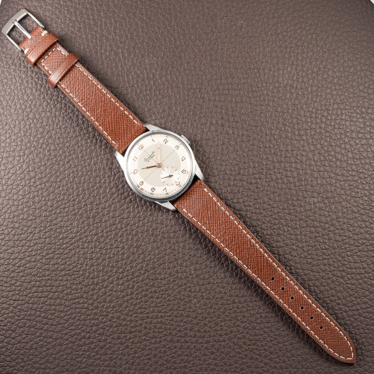 Cyma Chronometré Two Tone Crosshiar Dial Stainless Steel Calibre 216 Ref. 23315 from 1940s