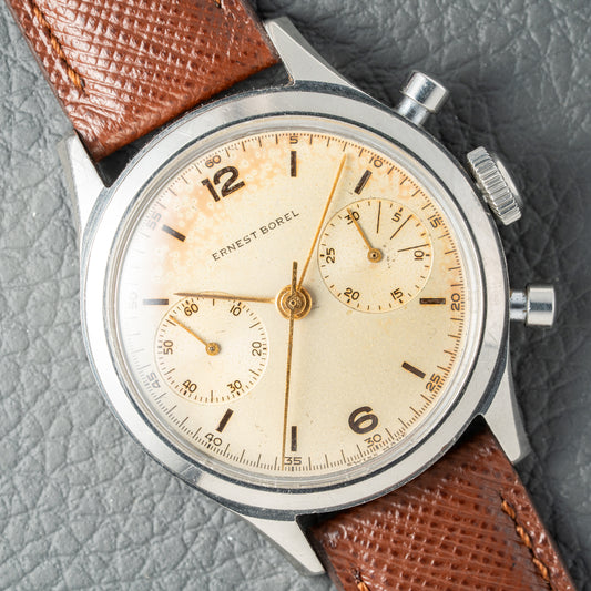 Ernest Borel Chronograph Valjoux 23 Waterproof Oversize 1950s