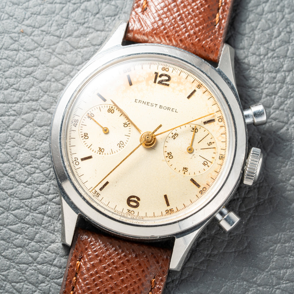 Ernest Borel Chronograph Valjoux 23 Waterproof Oversize 1950s