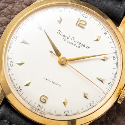 Girard Perregaux Antimagnetic 18K Yellow Gold Dress Watch New Old Stock 1950s