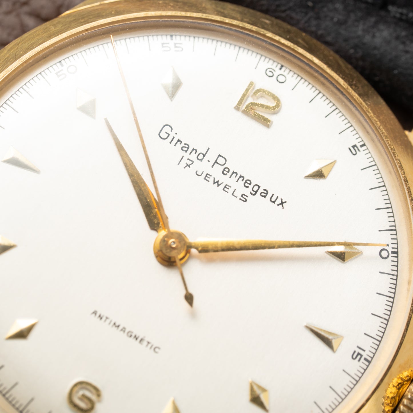 Girard Perregaux Antimagnetic 18K Yellow Gold Dress Watch New Old Stock 1950s