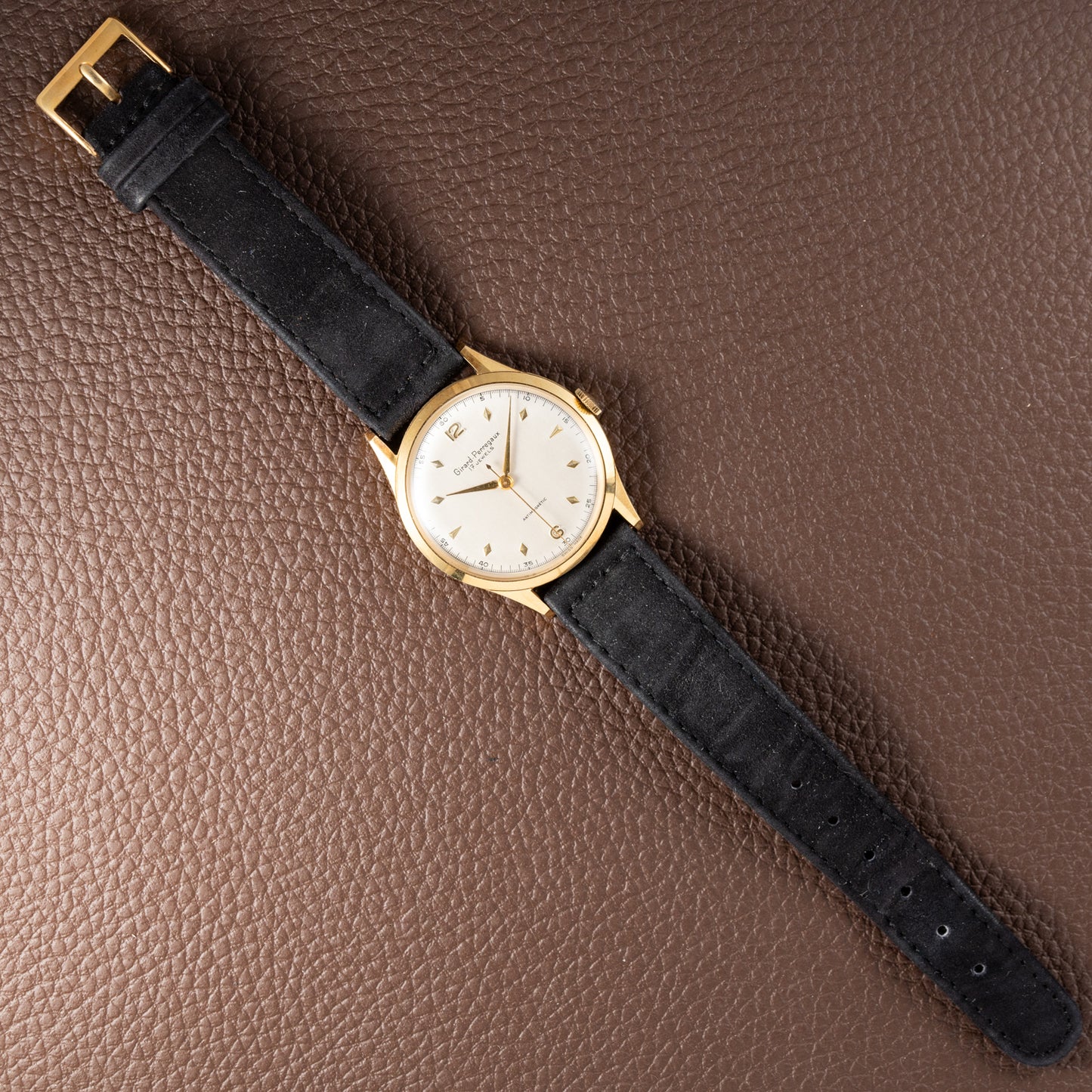 Girard Perregaux Antimagnetic 18K Yellow Gold Dress Watch New Old Stock 1950s
