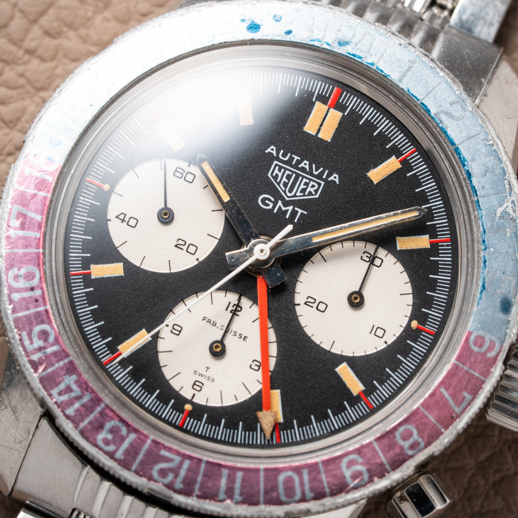 Heuer Autavia GMT Fab. Suisse dial BoR Gay Frères Ref. 2446C from 1972