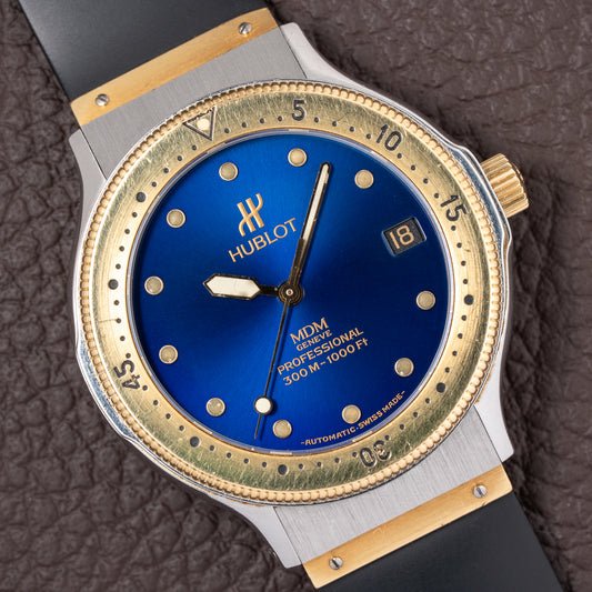 Hublot MDM Genève Automatic Blue Dial Gold/Steel Ref. 1551.2 from 1990s