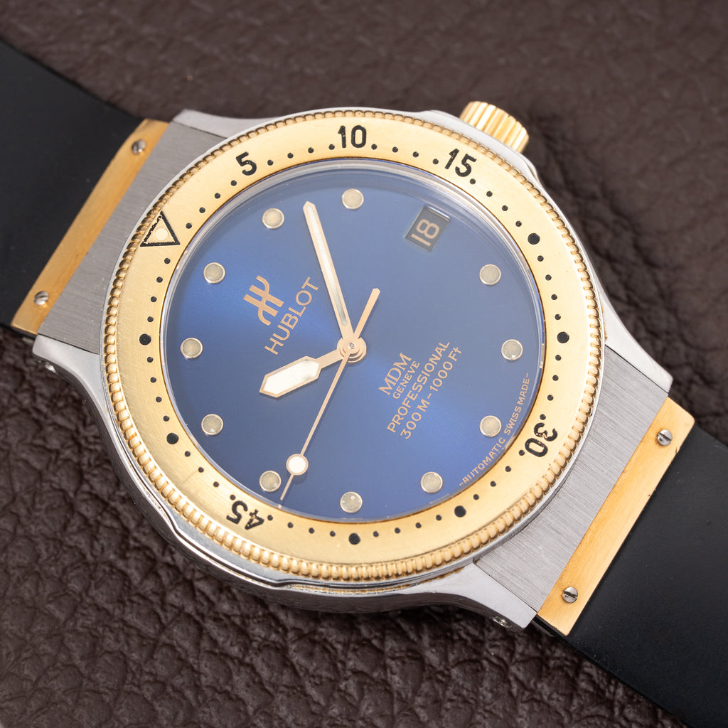 Hublot MDM Genève Automatic Blue Dial Gold/Steel Ref. 1551.2 from 1990s