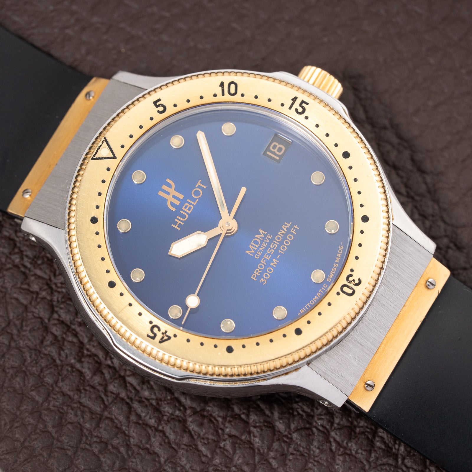 Hublot MDM Genève Automatic Blue Dial Gold/Steel Ref. 1551.2 from 1990s