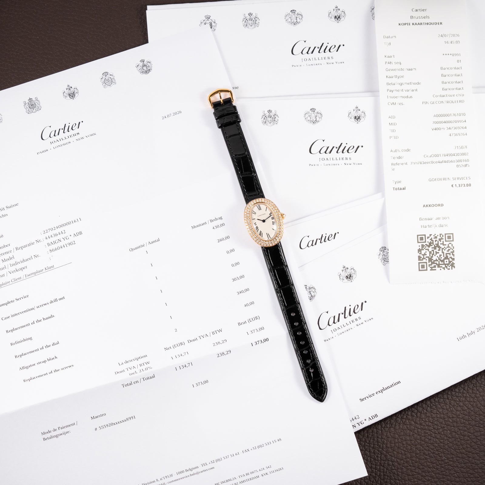 Cartier Baignoire Two-Row Factory Diamond Set 18K Yellow Gold Cartier Serviced 2026 Ref. 866044