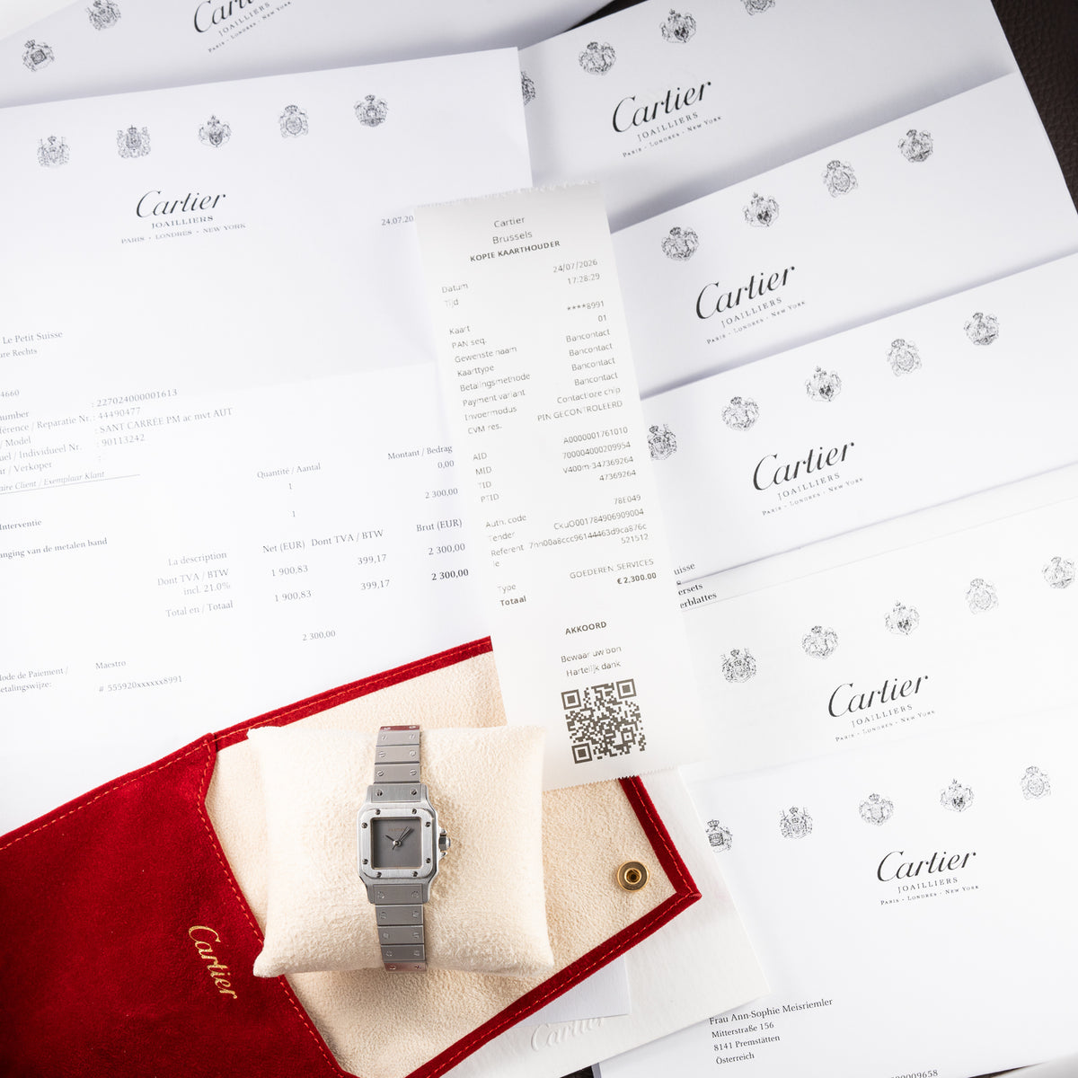 Cartier Santos Carrée "Ghost Dial" Lady Automatic Cartier Serviced Ref 0901