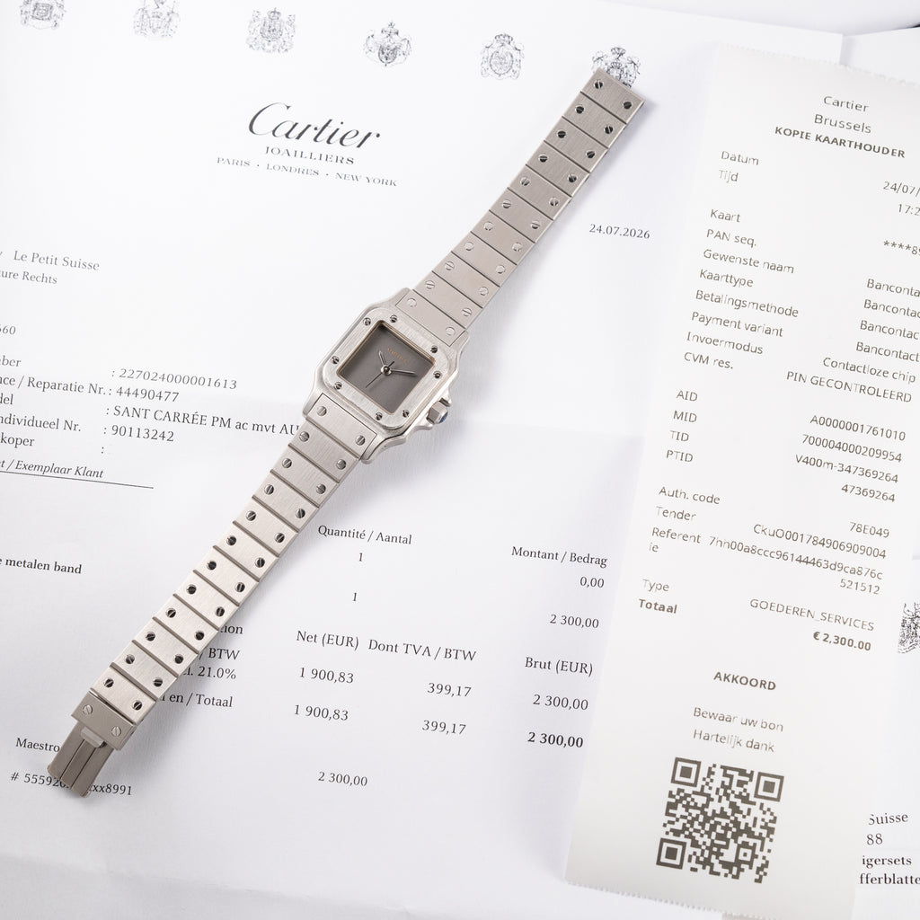 Cartier Santos Carrée "Ghost Dial" Lady Automatic Cartier Serviced Ref 0901