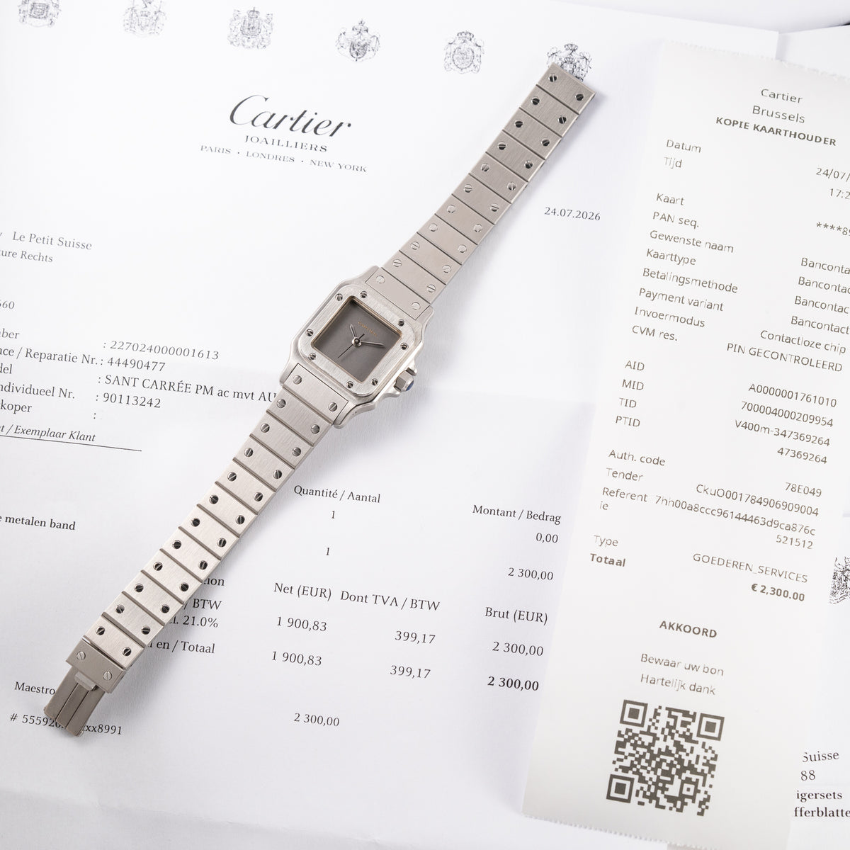 Cartier Santos Carrée "Ghost Dial" Lady Automatic Cartier Serviced Ref 0901