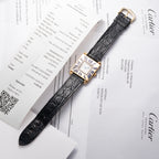 Cartier Obus 'Paris' Quadrant Blue Enamel Large Model 18k Yellow Gold GM Ref. A100 circa 1984