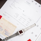 Cartier Santos Carrée Burgundy Red "Grenade" Full Set 1988 with Cartier Serviced 2026 Ref. 2960