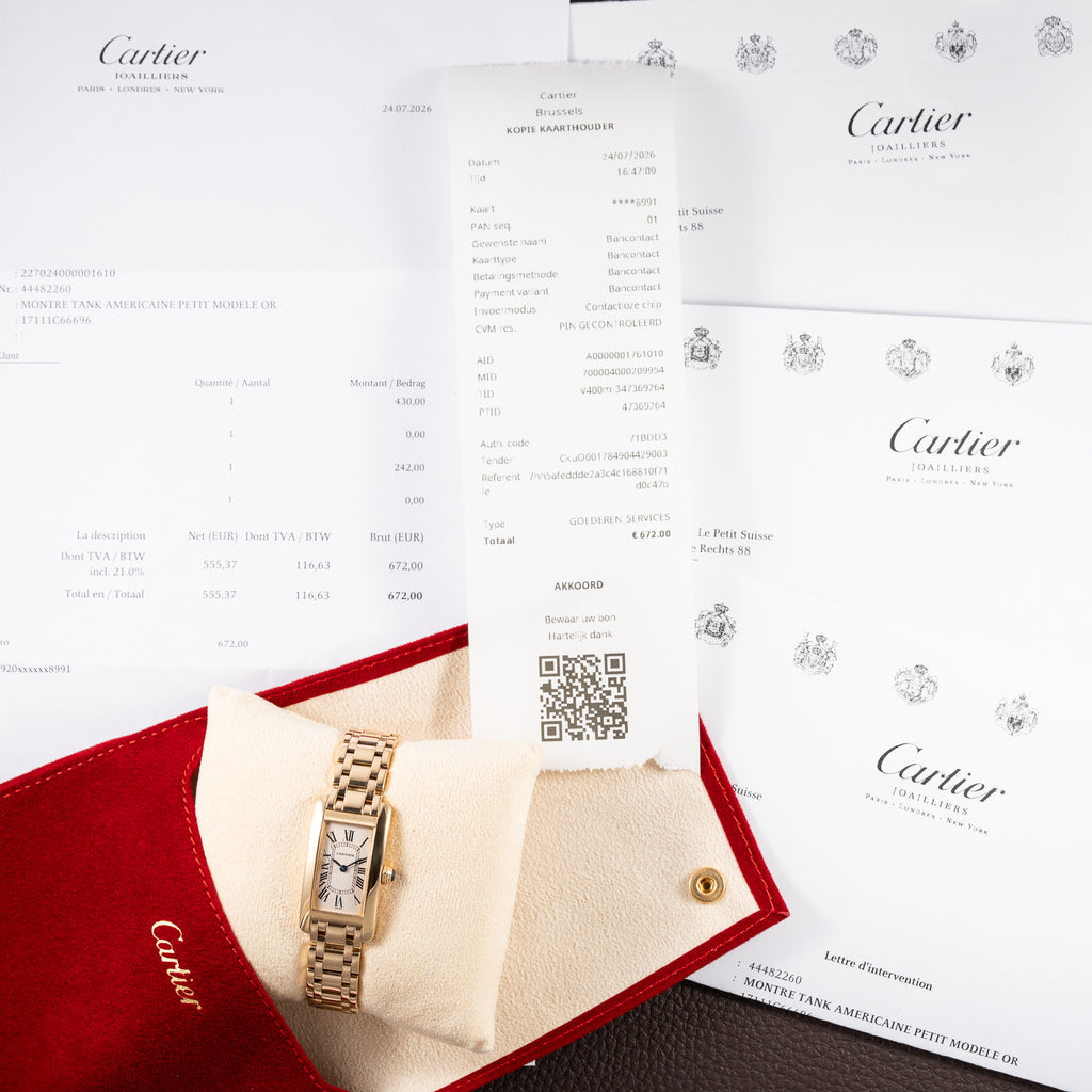 Cartier Tank Américaine 18K Yellow Gold PM Cartier Serviced 2026 Ref 1711