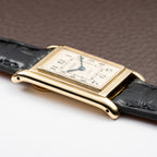 Jaeger DuoPlan Tank Back Winder 18k Yellow Gold from 1940s