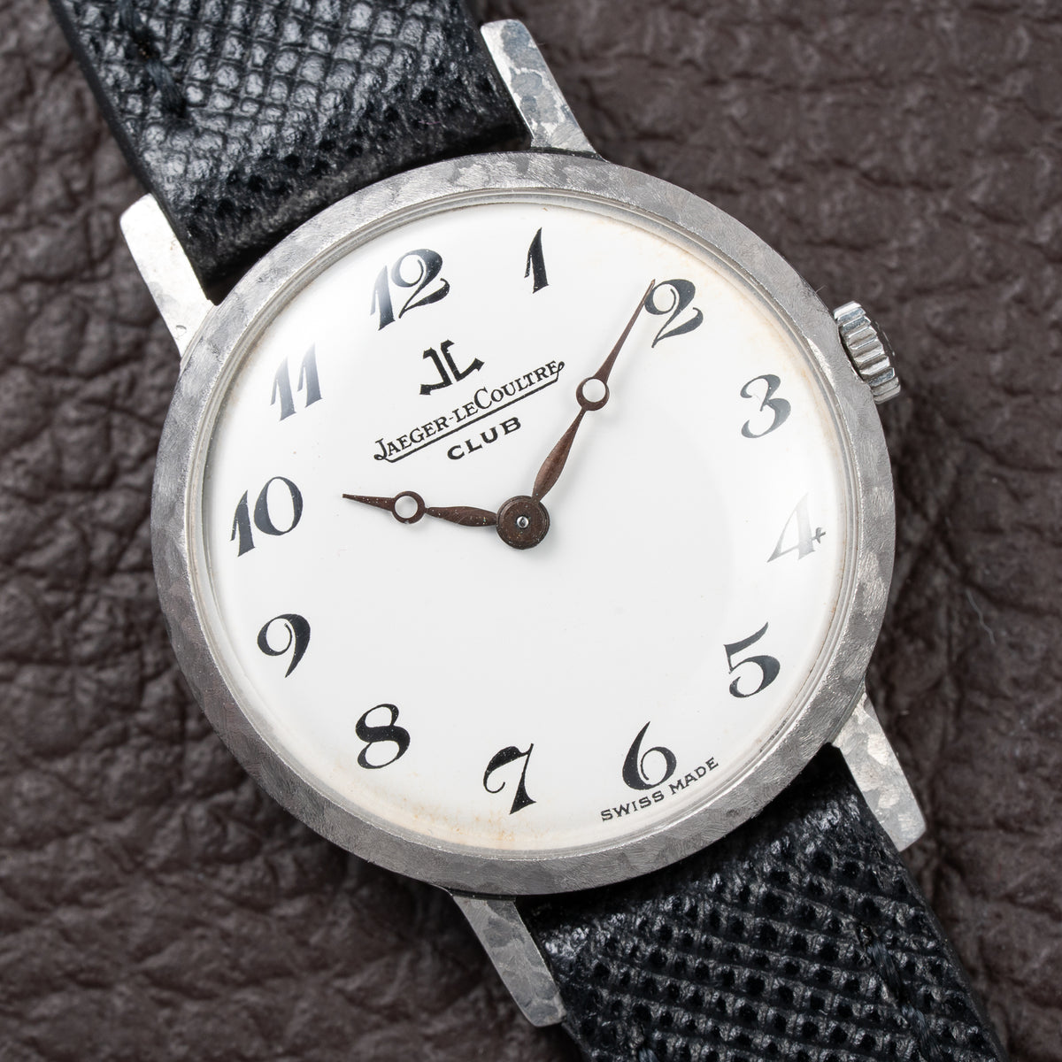 Jaeger-LeCoultre Club Breguet Numerals Hammered Steel Case Ref. 100305 From 1980s