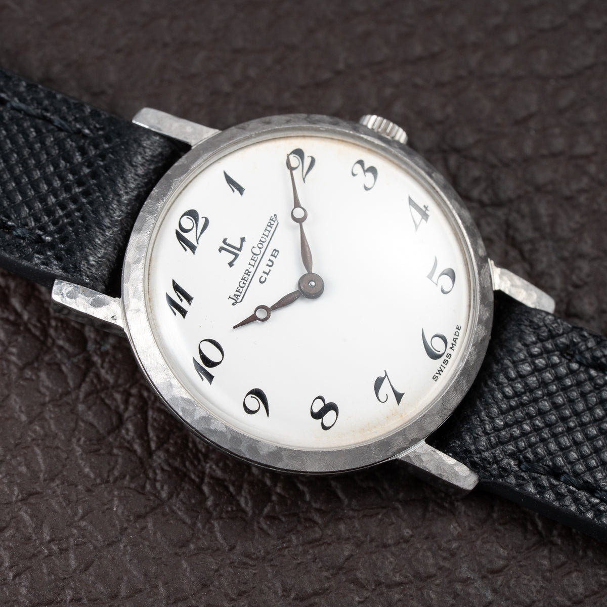 Jaeger-LeCoultre Club Breguet Numerals Hammered Steel Case Ref. 100305 From 1980s