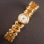 Jaeger-LeCoultre Cocktail Watch 'Backwinder' Sculptural Twisted French Design 18K Rosé Gold Circa 1950s