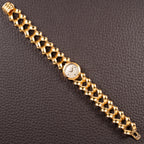 Jaeger-LeCoultre Cocktail Watch 'Backwinder' Sculptural Twisted French Design 18K Rosé Gold Circa 1950s