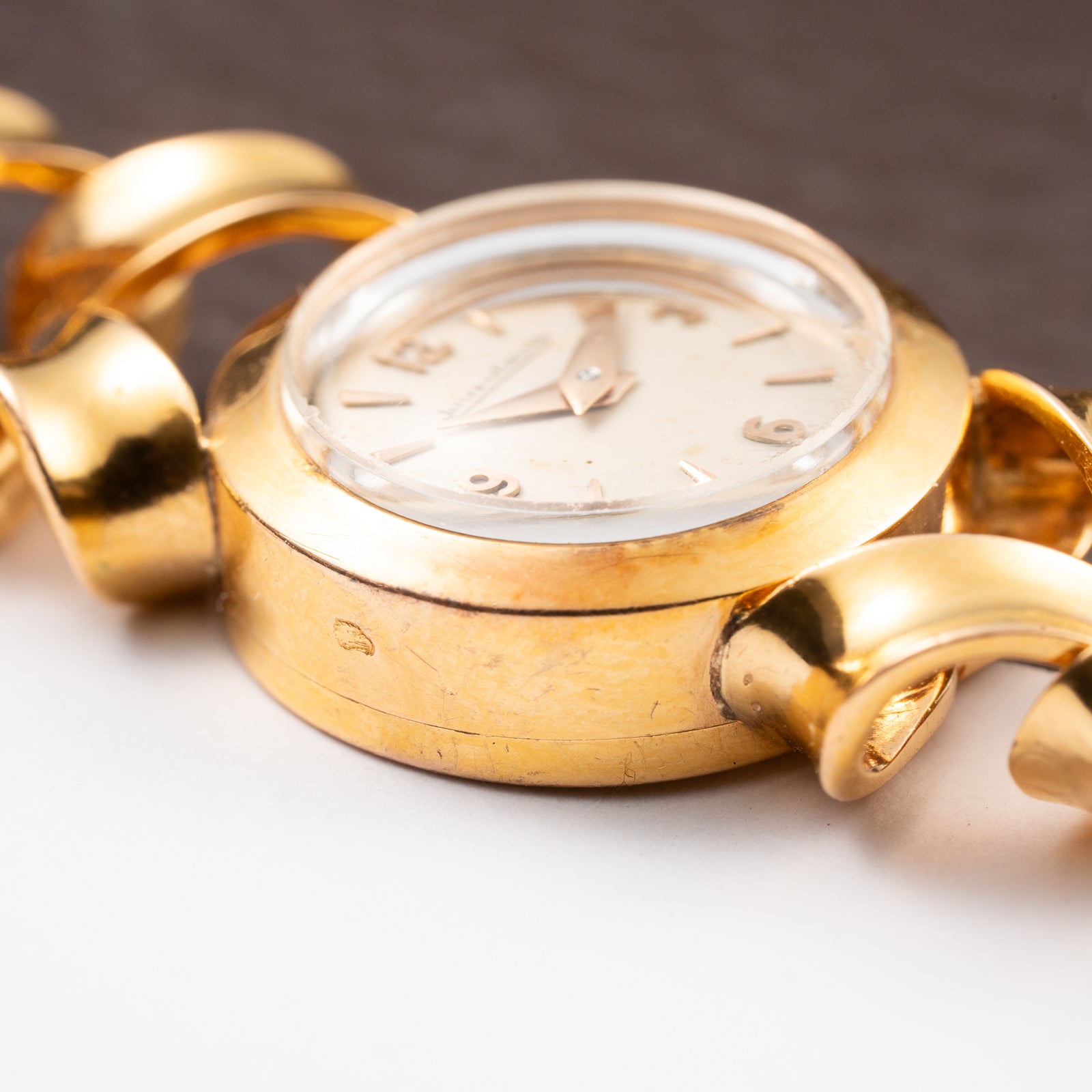 Jaeger-LeCoultre Cocktail Watch 'Backwinder' Sculptural Twisted French Design 18K Rosé Gold Circa 1950s