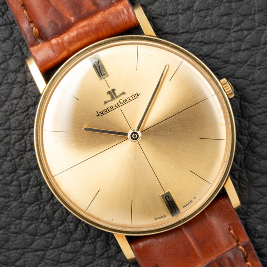 Jaeger LeCoultre Dress Watch Ultra thin Crosshair Dial 18K Yellow Gold Ref 1947 from 1945