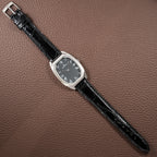 Jaeger-LeCoultre Tank Tonneau Jumbo Grey Roman Dial Ref. 9114.42 from 1970s