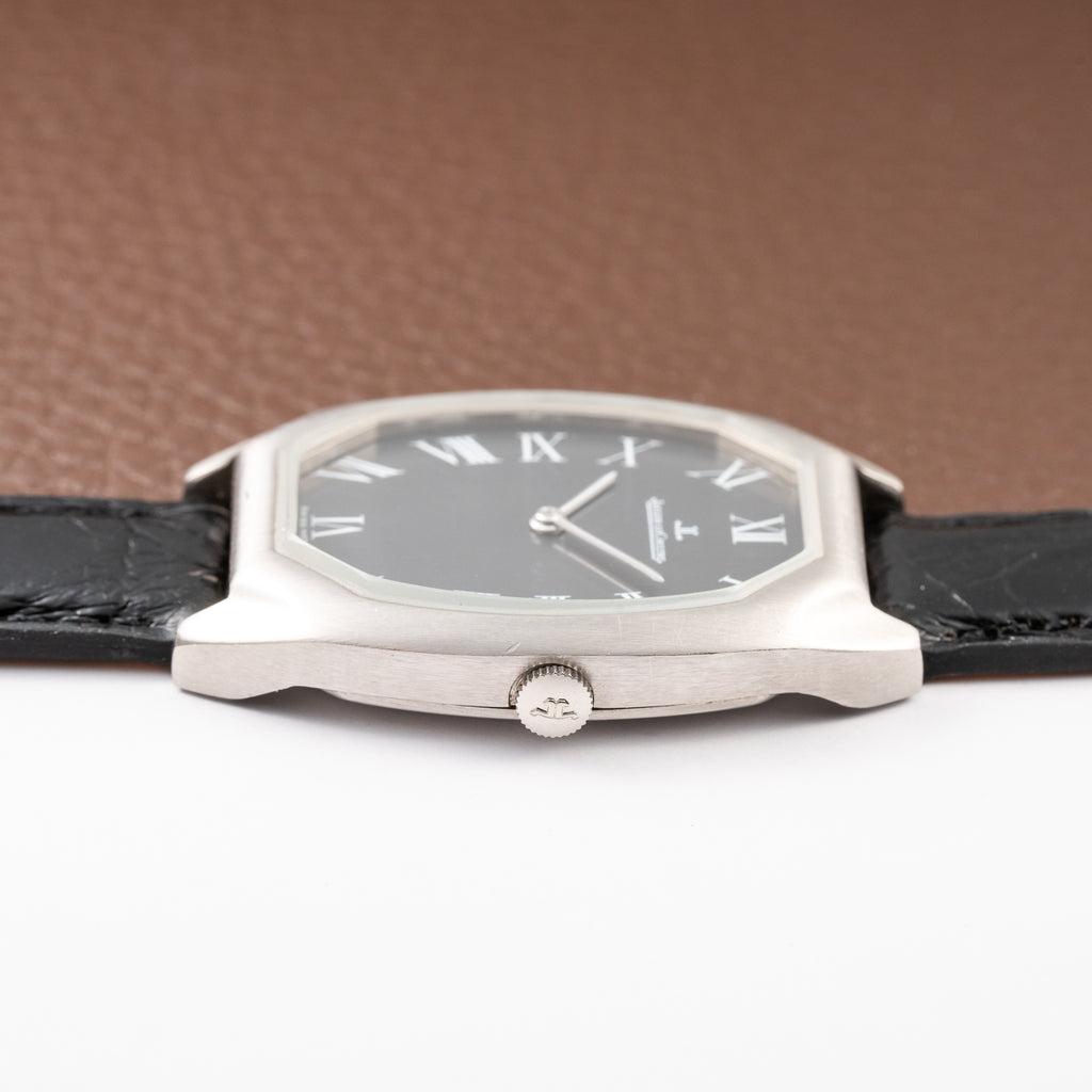 Jaeger-LeCoultre Tank Tonneau Jumbo Grey Roman Dial Ref. 9114.42 from 1970s