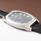 Jaeger-LeCoultre Tank Tonneau Jumbo Grey Roman Dial Ref. 9114.42 from 1970s