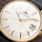 Jaeger-LeCoultre Ultra-Thin Dress Watch 18K Yellow Gold Linnen Dial with Date Ref. 21002 from 1960s