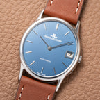 Jaeger LeCoultre Ellipse Blue Ultra-Thin Automatic Ref. 5002.42 from 1970s