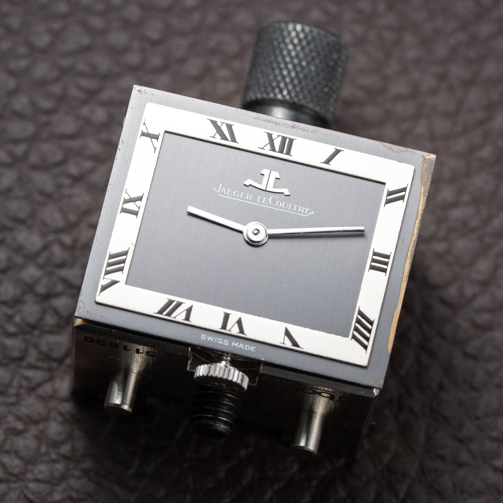 Jaeger-LeCoultre Etrier “Jumbo” Grey Two-Tone Roman Dial Ref. 9041.42 from 1970s