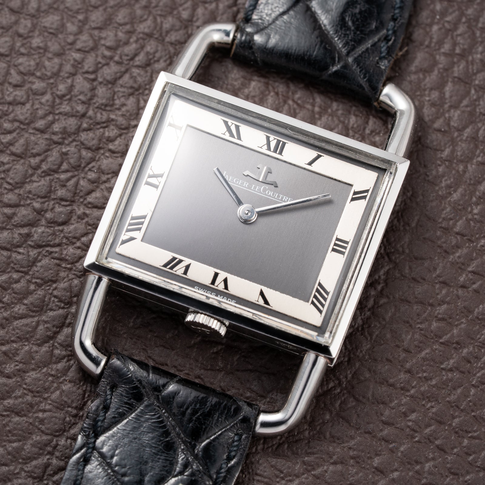Jaeger-LeCoultre Etrier “Jumbo” Grey Two-Tone Roman Dial Ref. 9041.42 from 1970s