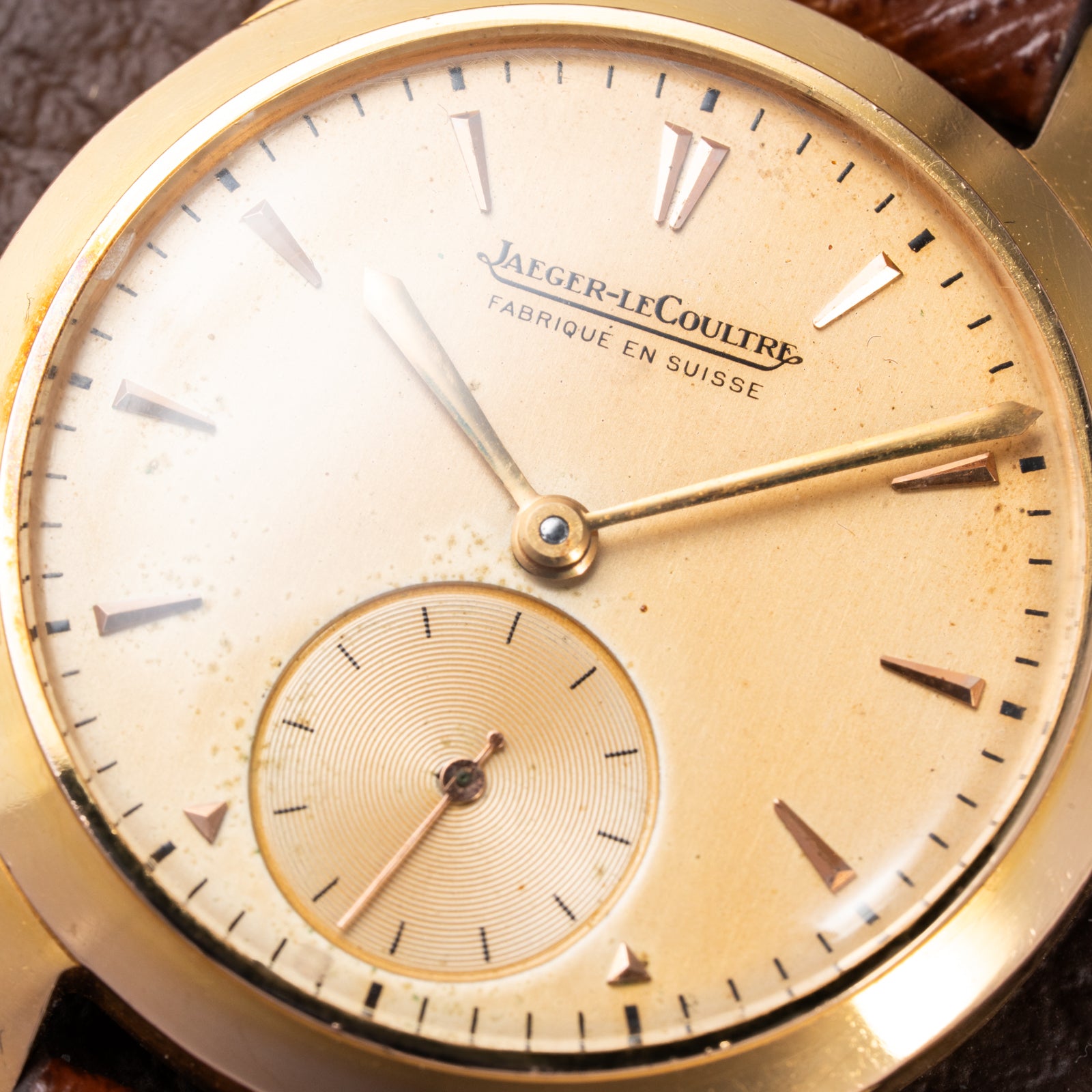 Jaeger-LeCoultre “Fabriqué Suisse” Dress Watch 18K Rose Gold French Case Cal. 469 Circa 1950s