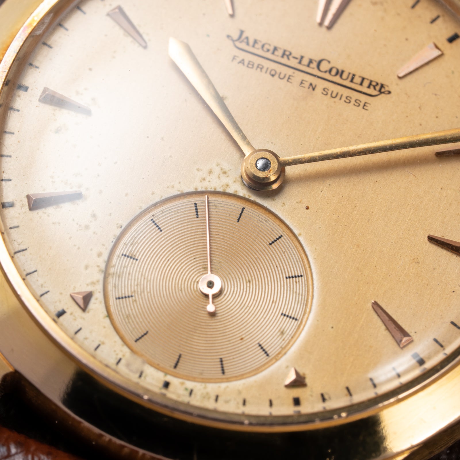 Jaeger-LeCoultre “Fabriqué Suisse” Dress Watch 18K Rose Gold French Case Cal. 469 Circa 1950s