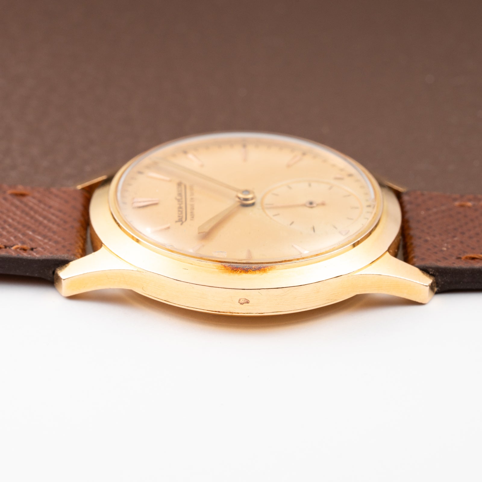 Jaeger-LeCoultre “Fabriqué Suisse” Dress Watch 18K Rose Gold French Case Cal. 469 Circa 1950s