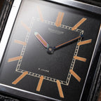 Jaeger LeCoultre Fabriqué en Suisse 8 Jours Travel Clock Black Dial 1940s