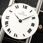 Jaeger LeCoultre Hand Engraved 18K Yellow Gold Oval Roman Dial (1960s) Calibre 818