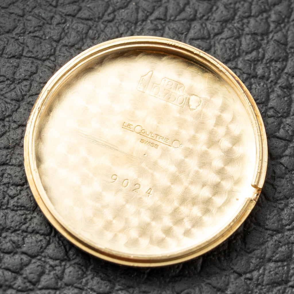 Jaeger LeCoultre Hand Engraved 18K Yellow Gold Oval Roman Dial (1960s) Calibre 818
