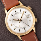 Jaeger LeCoultre Memovox Jumbo Automatic Speed Beat 18K Yellow Gold Ref 875 From 1970s