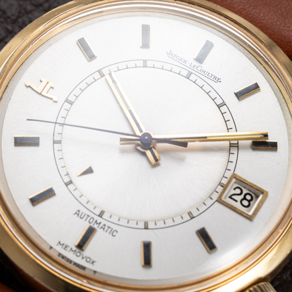 Jaeger LeCoultre Memovox Jumbo Automatic Speed Beat 18K Yellow Gold Ref 875 From 1970s