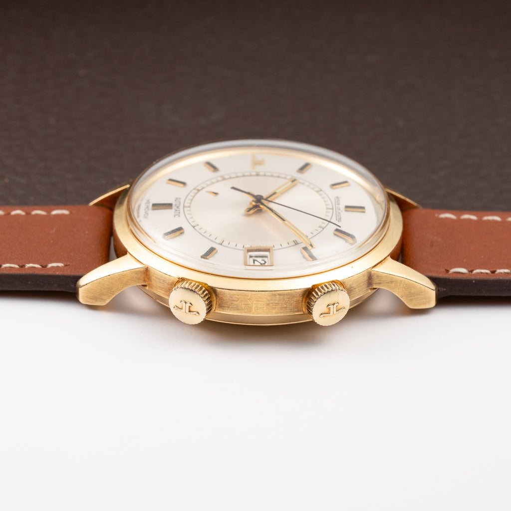 Jaeger LeCoultre Memovox Jumbo Automatic Speed Beat 18K Yellow Gold Ref 875 From 1970s