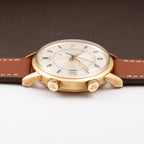 Jaeger LeCoultre Memovox Jumbo Automatic Speed Beat 18K Yellow Gold Ref 875 From 1970s