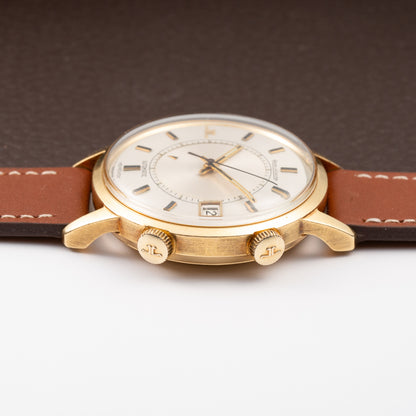 Jaeger LeCoultre Memovox Jumbo Automatic Speed Beat 18K Yellow Gold Ref 875 From 1970s
