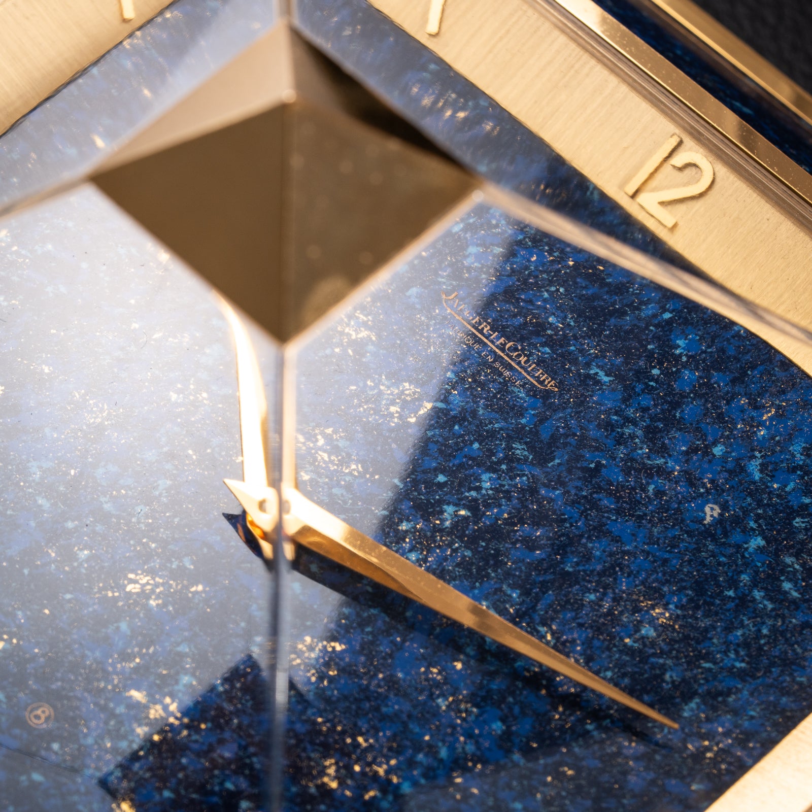 Jaeger LeCoultre Piramide Lapis Lazulli 8 day Clock Ref 475 circa 1960s