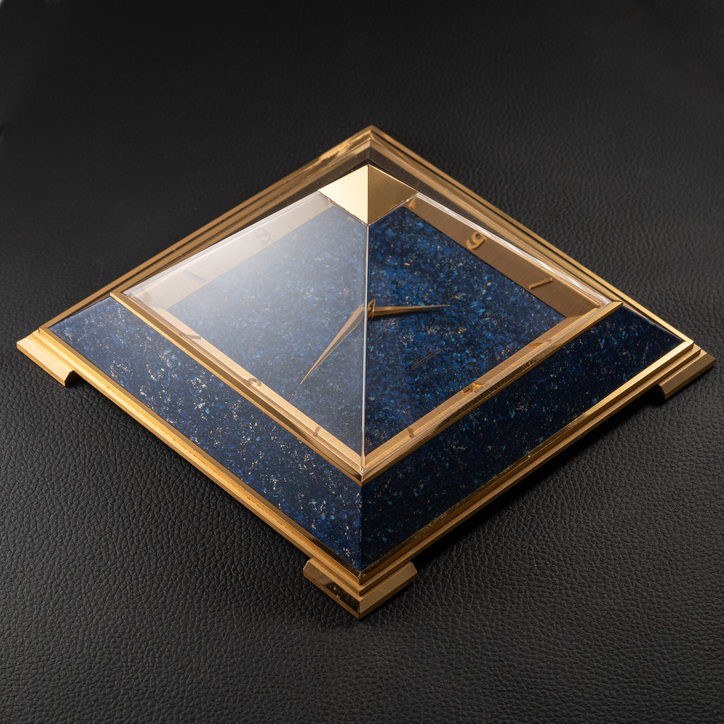 Jaeger LeCoultre Piramide Lapis Lazulli 8 day Clock Ref 475 circa 1960s
