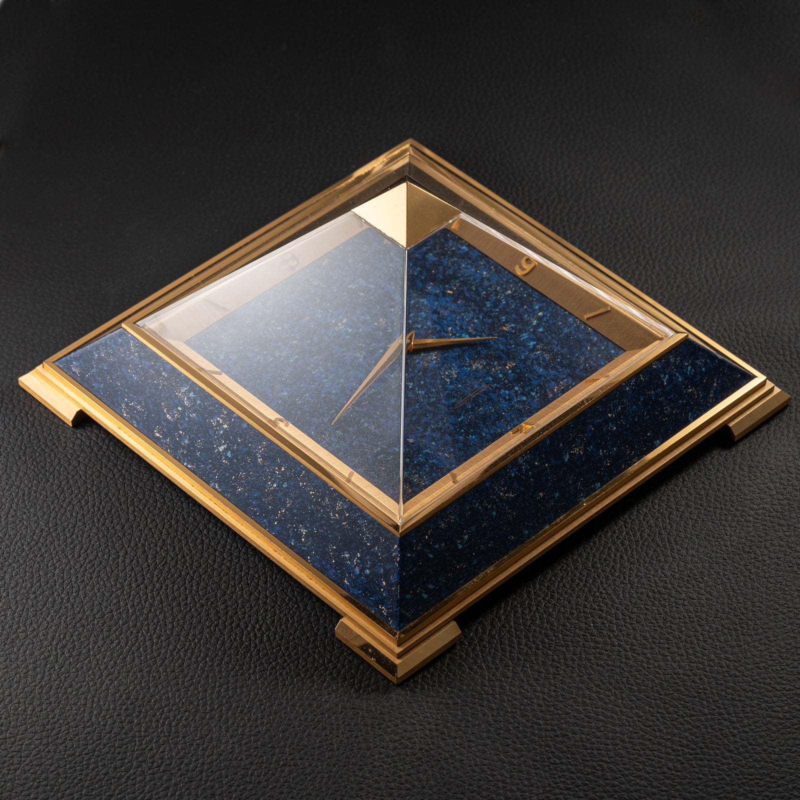 Jaeger LeCoultre Piramide Lapis Lazulli 8 day Clock Ref 475 circa 1960s
